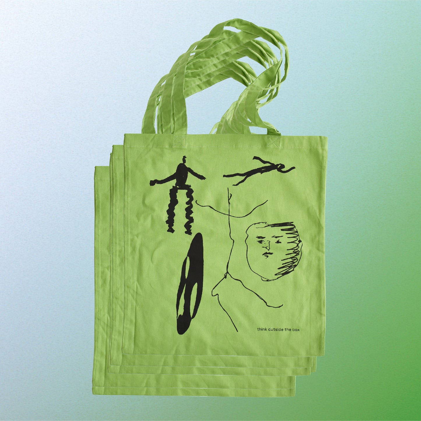 THINK OUTSIDE THE BOX TOTE BAG